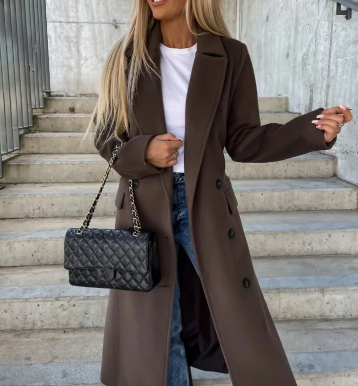 Bella Stride| Kim™- Elegant Double-Breasted Wool Coat