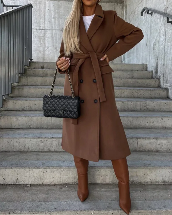 Bella Stride| Kim™- Elegant Double-Breasted Wool Coat