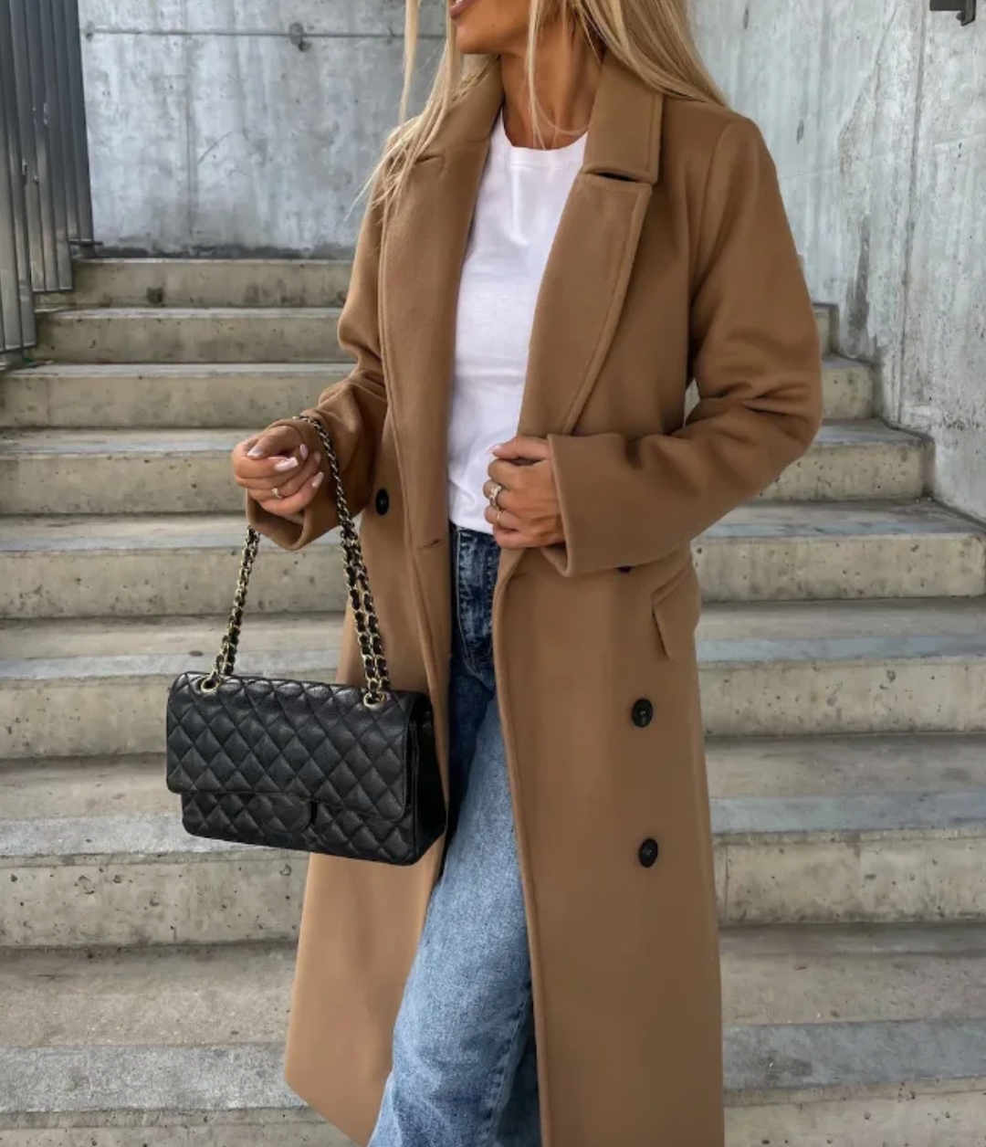 Bella Stride| Kim™- Elegant Double-Breasted Wool Coat