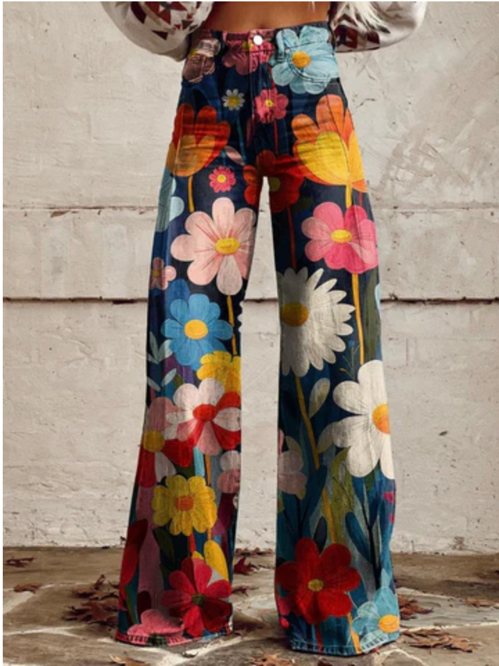 Bella Stride| Wide-Leg Floral Pants