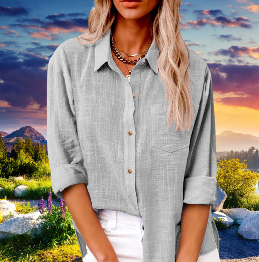 Bella Stride| Women's Shirt Blouse Long Cotton Top