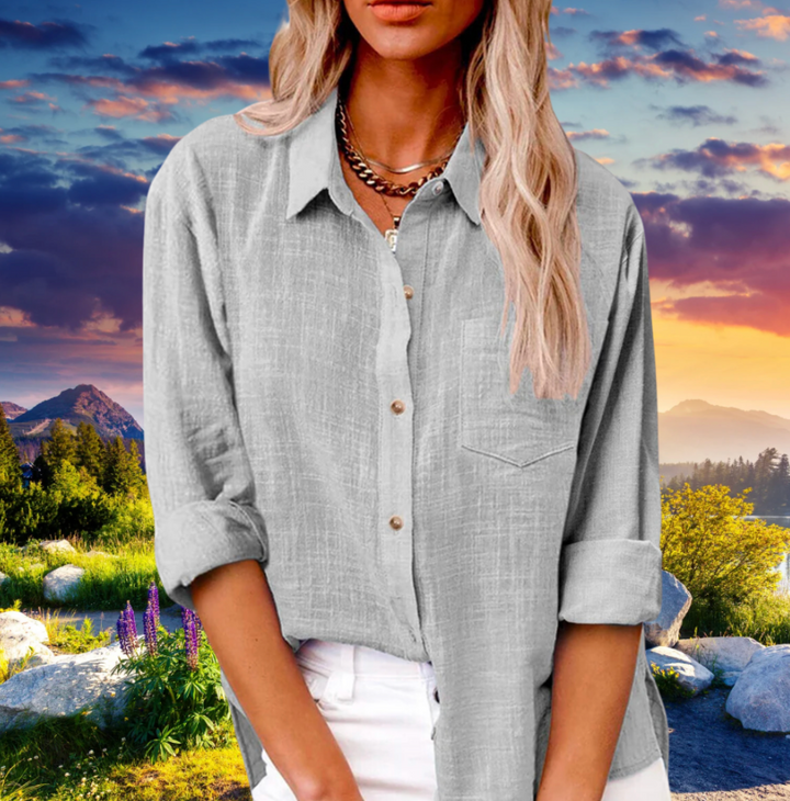 Bella Stride| Women's Shirt Blouse Long Cotton Top