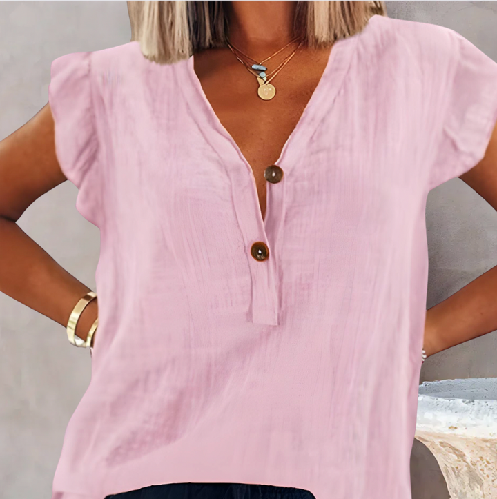 Bella Stride| Women's V Neck Tank Top Linen Blouse