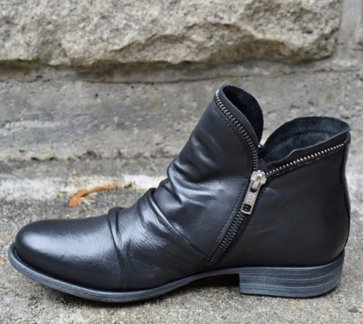 Bella Stride| Mirelle™- Zippered Leather Boots