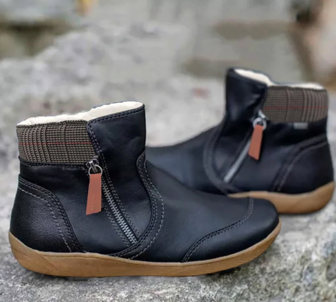 Bella Stride| Caroline™- Waterproof Leather Boots Featuring Enhanced Foot Support