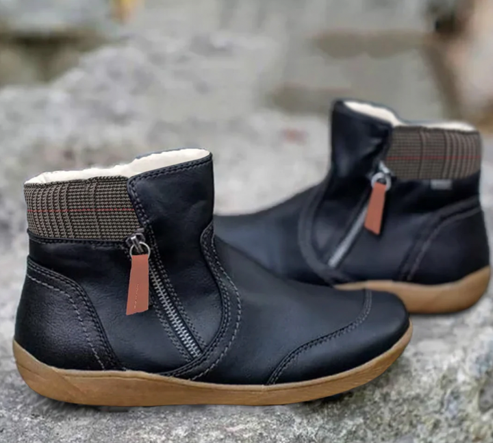 Bella Stride| Caroline™- Waterproof Leather Boots Featuring Enhanced Foot Support