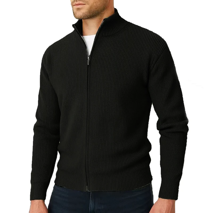 Calvin - Men's Knitted Zip-Up Cardigan