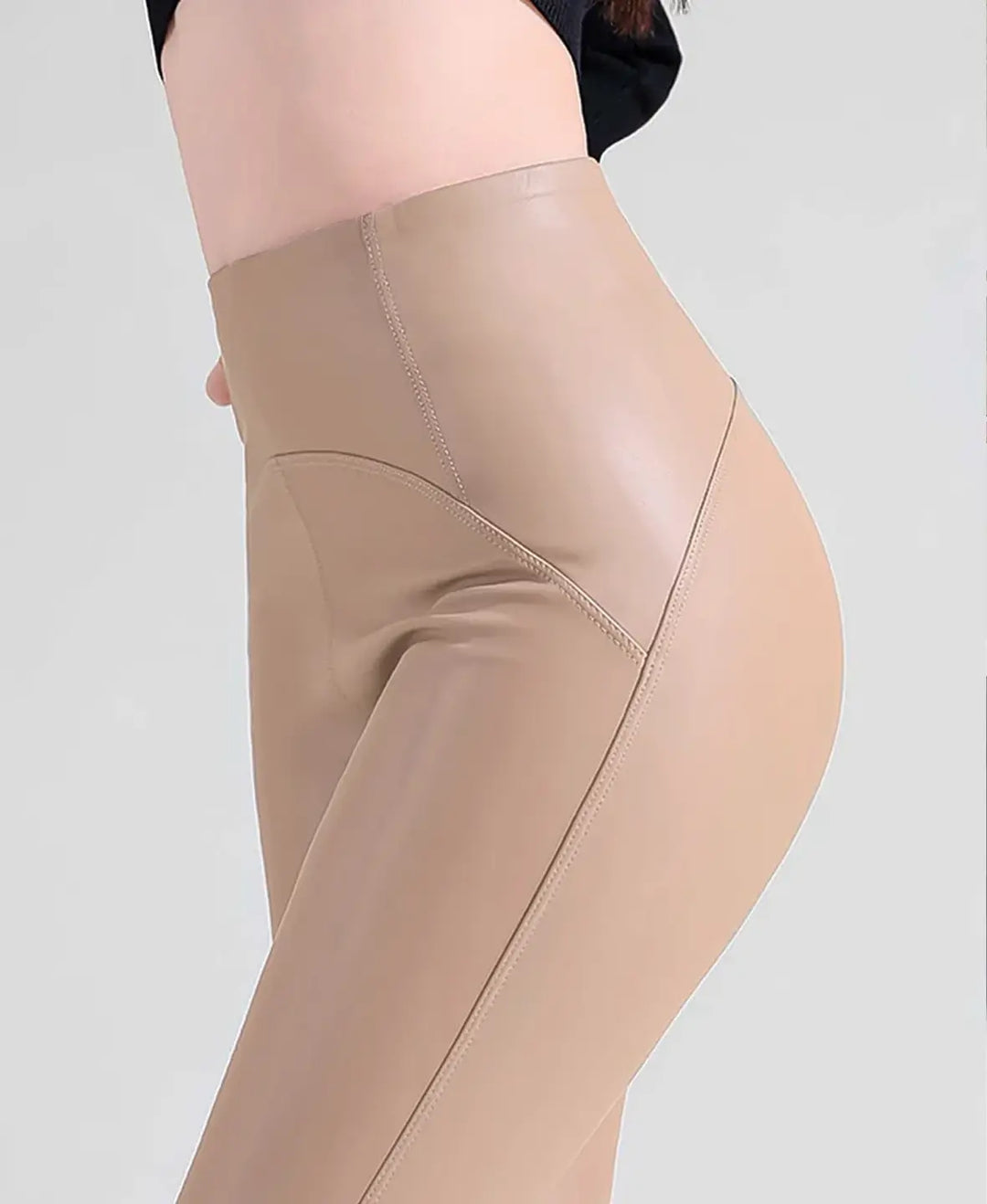 Fleece Matte Leather Leggings