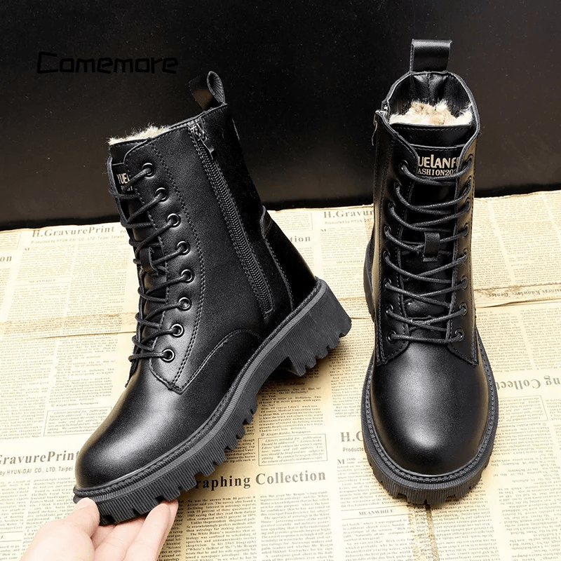 Evie™ - Black Leather Boots