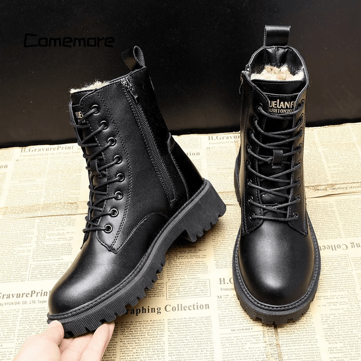 Evie™ - Black Leather Boots