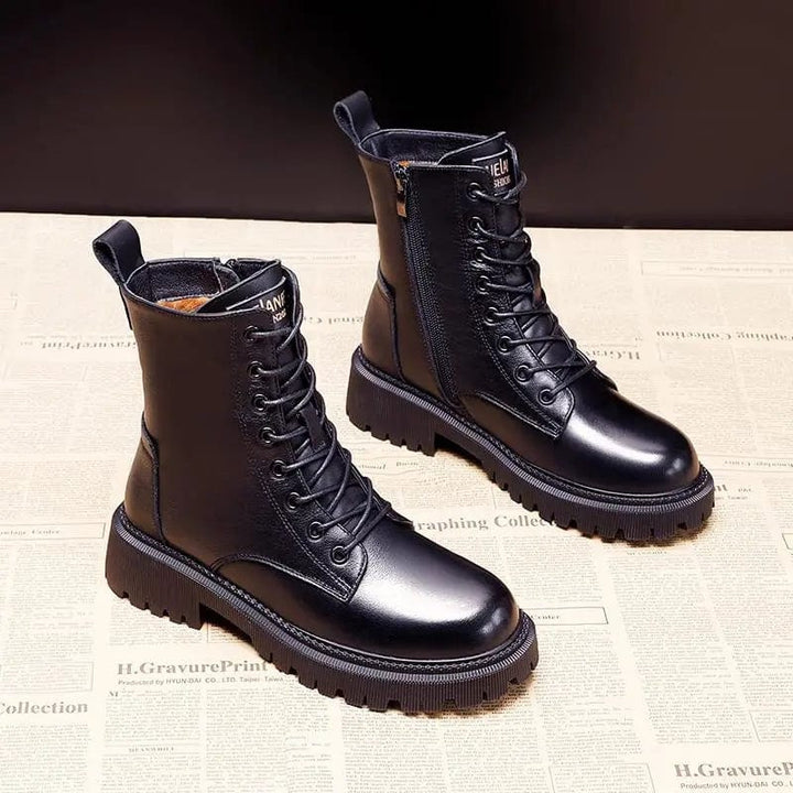 Evie™ - Black Leather Boots