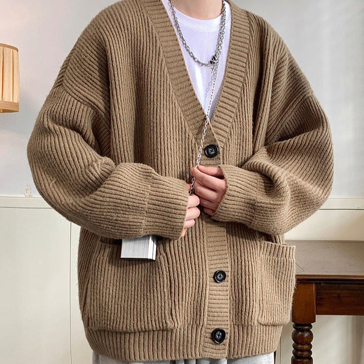 Watin Vintage Japanese Style V-Neck Cardigan