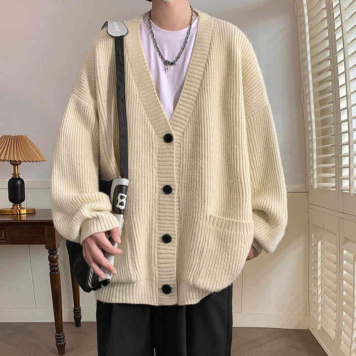 Watin Vintage Japanese Style V-Neck Cardigan