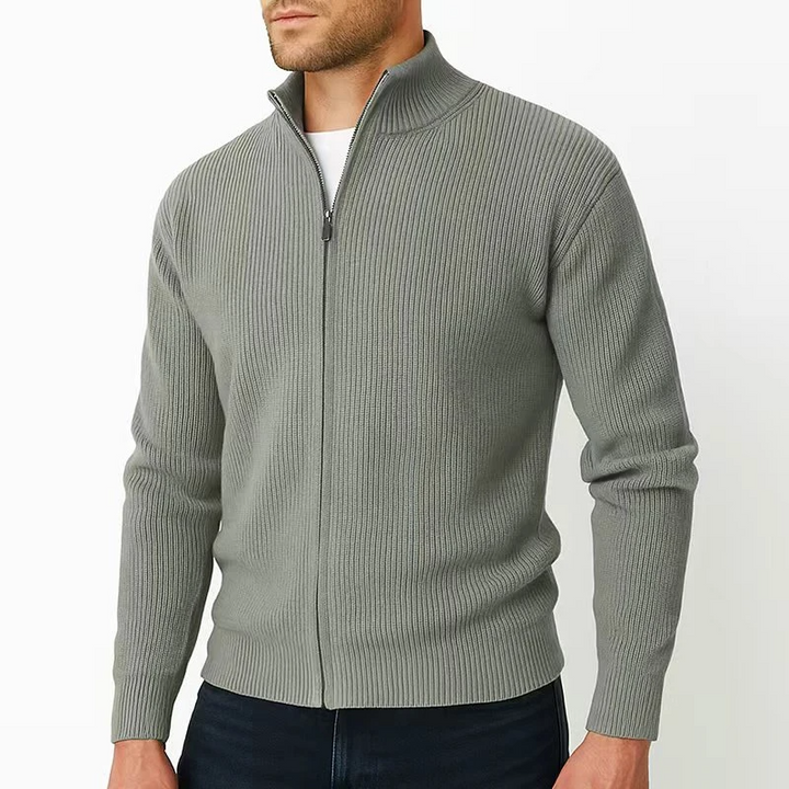 Calvin - Men's Knitted Zip-Up Cardigan