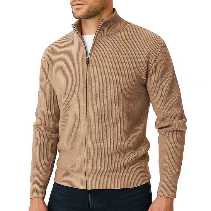 Calvin - Men's Knitted Zip-Up Cardigan