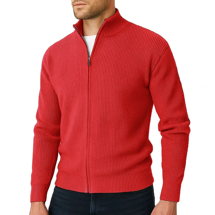 Calvin - Men's Knitted Zip-Up Cardigan